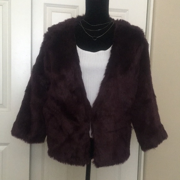 Just Added! Semi Cropped Faux Fur Jacket - Picture 3 of 6